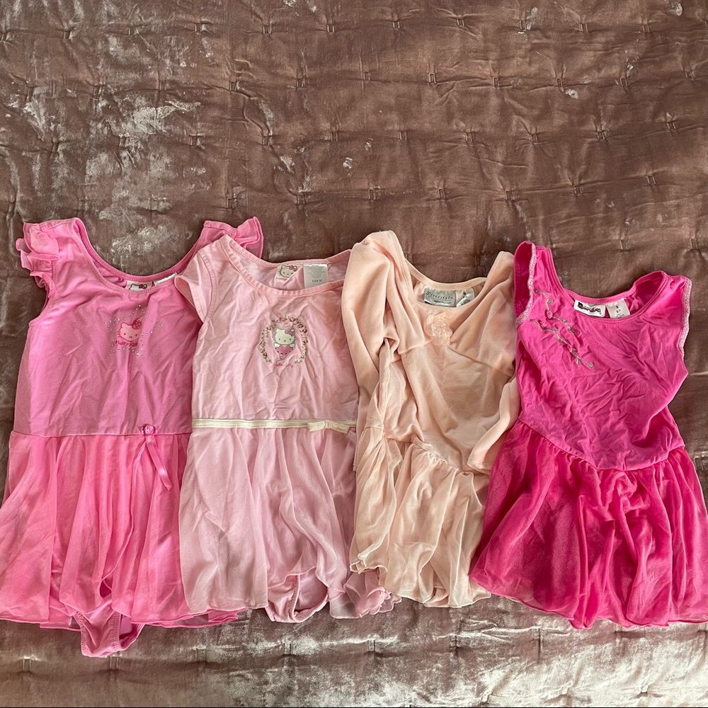 Bundle lot of 4 fun Hello Kitty Danskin Moret leotards -- Excellent condition!
